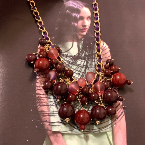 Talbots Merlot Bead Necklace new - Picture 1 of 16
